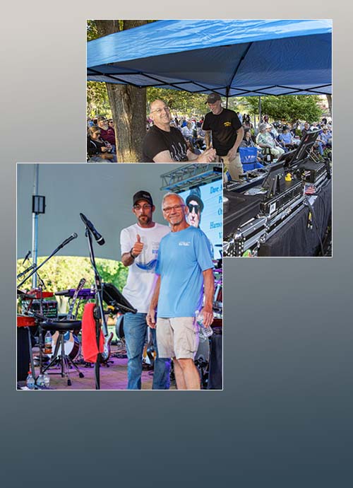 Tedd Lupella and Josh Patterson, sound & light engineers
