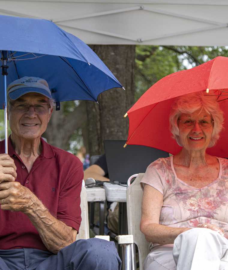 Loyal Fans Hangin out in the Rain